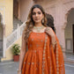 Rajwada Orange Georgette Solid Stitched Kurta Set For Women