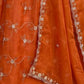 Rajwada Orange Georgette Solid Stitched Kurta Set For Women