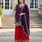 Rajwada Purple Chinon Solid Stitched Kurta Set For Women