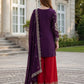 Rajwada Purple Chinon Solid Stitched Kurta Set For Women