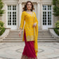 Rajwada Yellow Chinon Solid Stitched Kurta Set For Women