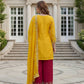 Rajwada Yellow Chinon Solid Stitched Kurta Set For Women