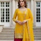 Rajwada Yellow Chinon Solid Stitched Kurta Set For Women