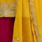 Rajwada Yellow Chinon Solid Stitched Kurta Set For Women