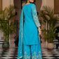 Rajwada Sky Blue Chinon Solid Stitched Kurta Set For Women