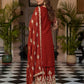 Rajwada Maroon Chinon Solid Stitched Kurta Set For Women
