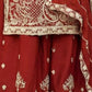 Rajwada Maroon Chinon Solid Stitched Kurta Set For Women
