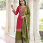 Rajwada Red Chinon Solid Stitched Kurta Set For Women