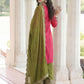 Rajwada Red Chinon Solid Stitched Kurta Set For Women
