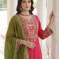 Rajwada Red Chinon Solid Stitched Kurta Set For Women