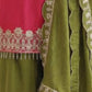 Rajwada Red Chinon Solid Stitched Kurta Set For Women