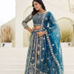 Rajwada Blue Net Embellished Lehenga For Women