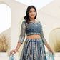Rajwada Blue Net Embellished Lehenga For Women