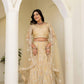 Rajwada Cream Net Embellished Lehenga For Women
