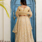 Rajwada Cream Net Embellished Lehenga For Women