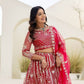 Rajwada Red Net Embellished Lehenga For Women
