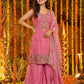 Rajwada Dusty Rose Chiffon Solid Stitched Kurta Set For Women