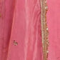 Rajwada Dusty Rose Chiffon Solid Stitched Kurta Set For Women