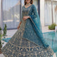 Rajwada Blue Net Embellished Lehenga For Women