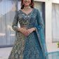 Rajwada Blue Net Embellished Lehenga For Women
