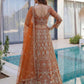 Rajwada Orange Net Embellished Lehenga For Women