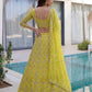 Rajwada Yellow Net Embellished Lehenga For Women