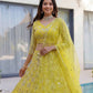 Rajwada Yellow Net Embellished Lehenga For Women