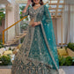 Rajwada Teal Blue Net Embellished Lehenga For Women