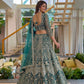 Rajwada Teal Blue Net Embellished Lehenga For Women