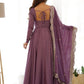 Rajwada Mauve Georgette Plain Kurta Set For Women