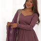Rajwada Mauve Georgette Plain Kurta Set For Women