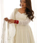 Rajwada White Georgette Plain Kurta Set For Women