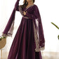 Rajwada Wine Georgette Plain Kurta Set For Women