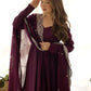 Rajwada Wine Georgette Plain Kurta Set For Women