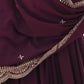 Rajwada Wine Georgette Plain Kurta Set For Women