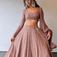 Rajwada Mauve Georgette Embroidered Semi-Stitched Lehenga For Women
