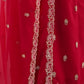 Rajwada Red Georgette Embroidered & Cutwork Kurta Set For Women
