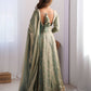 Rajwada Light Green Satin Silk Embroidered Kurta Set For Women
