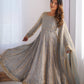 Rajwada Grey Satin Silk Embroidered Kurta Set For Women