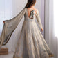 Rajwada Grey Satin Silk Embroidered Kurta Set For Women