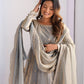 Rajwada Grey Satin Silk Embroidered Kurta Set For Women