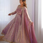 Rajwada Mauve Satin Silk Embroidered Kurta Set For Women