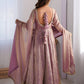 Rajwada Mauve Satin Silk Embroidered Kurta Set For Women