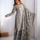 Rajwada Grey Chinon Silk Embroidery & Sequins Kurta Set For Women