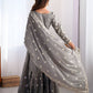 Rajwada Grey Chinon Silk Embroidery & Sequins Kurta Set For Women