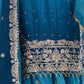 Rajwada Blue Chinon Silk Embroidery & Sequins Kurta Set For Women