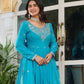 Rajwada Blue Silk Solid Stitched Kurta Set For Women