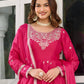 Rajwada Pink Silk Blend Embroidery & Gathered Kurta Set For Women