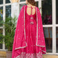 Rajwada Pink Silk Solid Stitched Kurta Set For Women