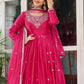 Rajwada Pink Silk Solid Stitched Kurta Set For Women